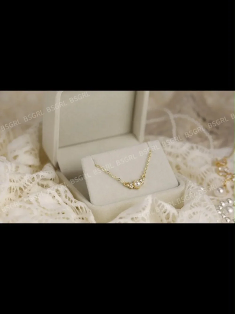 Dainty Pearl Pendant Necklace with Cubic Zirconia, 14K Gold-Plated